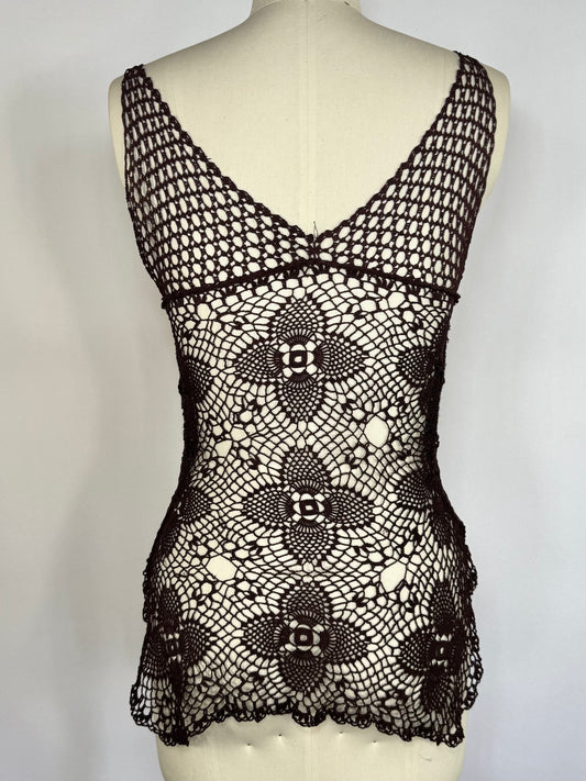 Cocoa Brown Crochet Tank